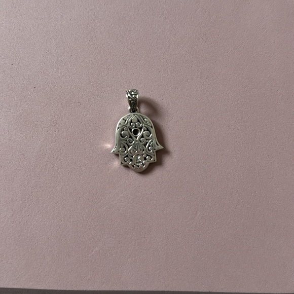 Samuel B. Balinese Blue Topaz Hamsa Hand Pendant - Picture 7 of 9